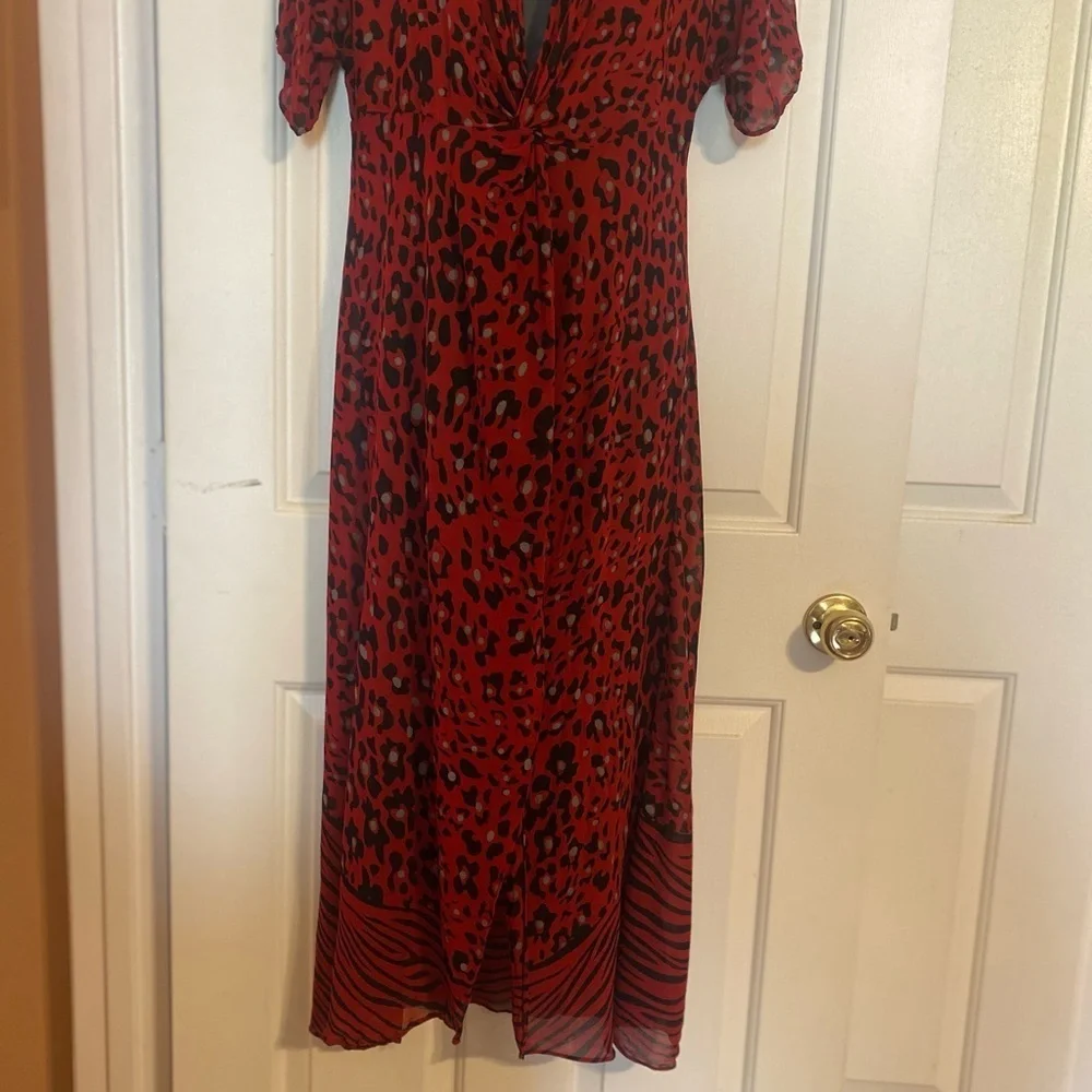 “ZARA” Sheer Chiffon Split Tunic Kaftan Dress